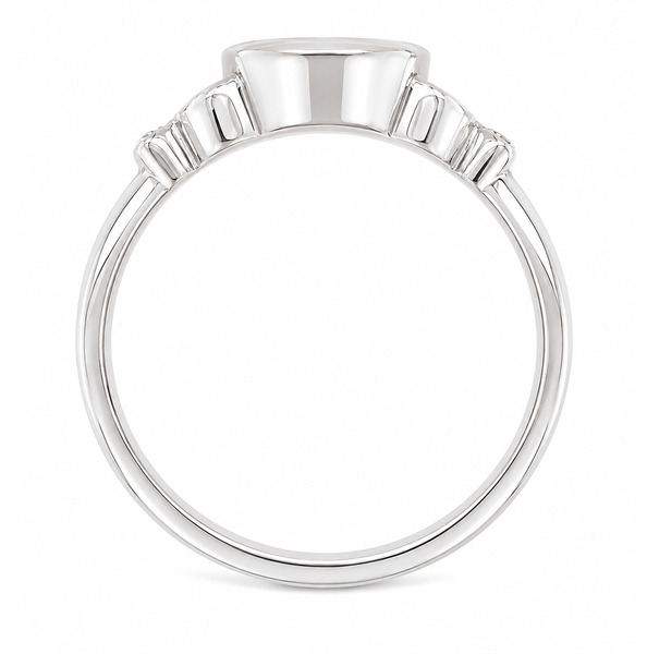 Classic art deco style ring oval shape cut diamond centre stone millgrain round diamonds shoulders vintage engagement platinum gold