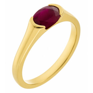 modernist design modern ring semi-rubover set oval cut solitaire Ruby engagement dress ring court contemporary platinum gold
