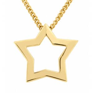 Modern contemporary design star style shaped stoneless pendant open centre chain Platinum Gold