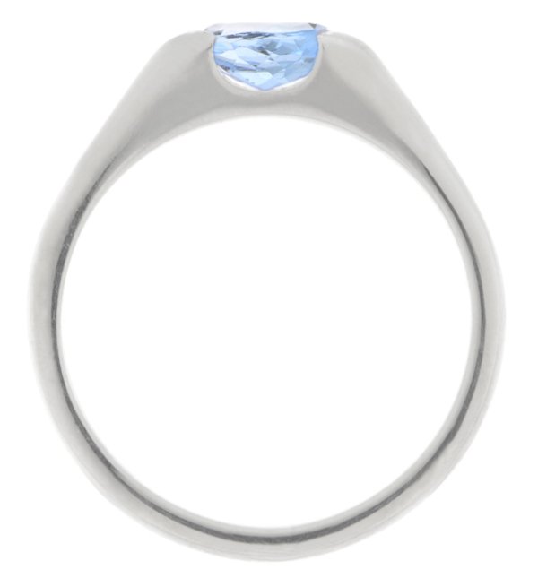 Maya Oval Cut shape Aqua Aquamarine Solitaire Engagement Ring Modern