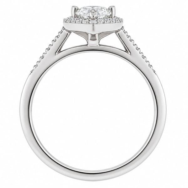 Vintage style classic pear shape cut Diamond & round diamond claw halo cluster engagement ring gold platinum