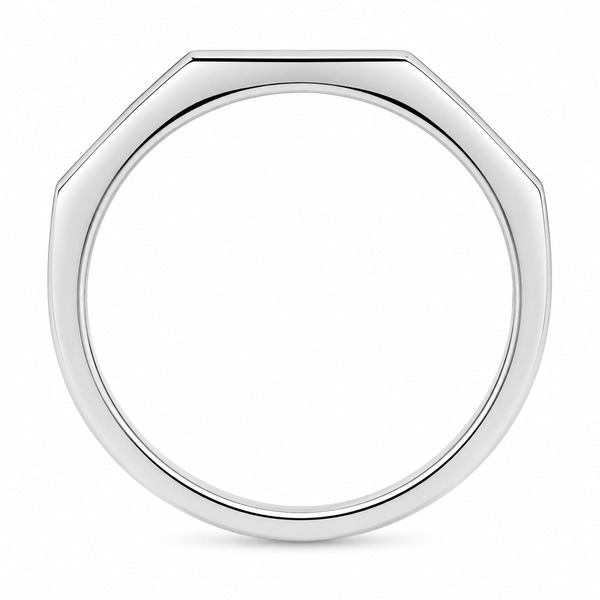 Hexagon angled Shaped channel set Princess Cut Diamond Half Eternity Ring modernist modern contemporary Platinum Gold