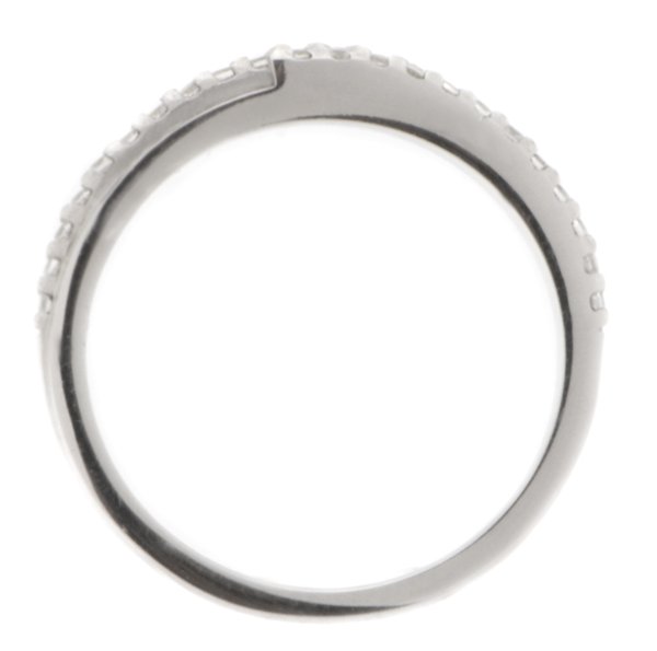Angel round brilliant cut diamond crossover style half eternity ring modern modernist platinum gold