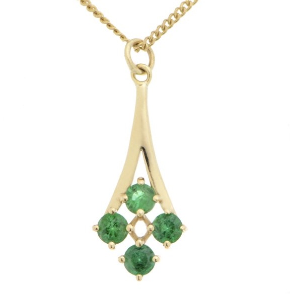 Round Emerald set drop elegant style pendant designer modern Deco pendant emeralds gold platinum chain