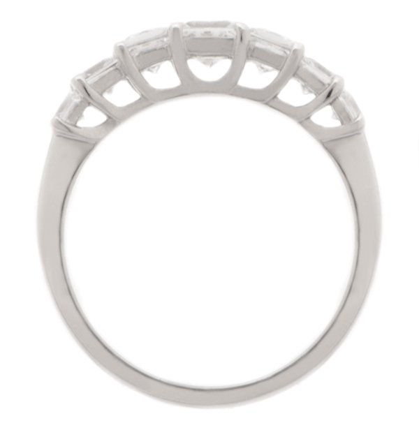 1920's art deco style seven stone graduated Princess cut Diamond half eternity ring Platinum Gold