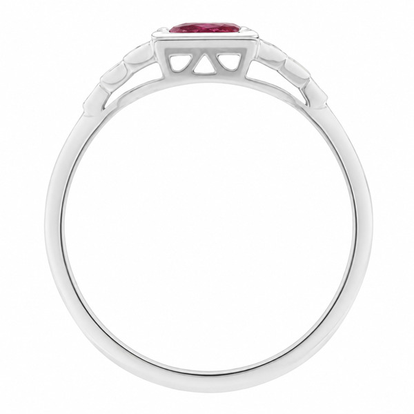 classic 1920's art deco style engagement ring round Ruby diamond square diamonds stepped platinum gold