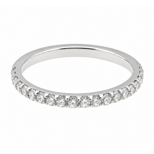 classic 2.5mm width diamond half full eternity ring claw set round brilliant cut diamonds 33% 50% coverage platinum gold