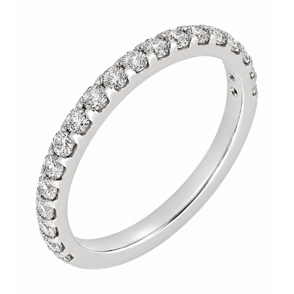 classic 2.5mm width diamond half full eternity ring claw set round brilliant cut diamonds 33% 50% coverage platinum gold