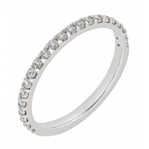 classic 2mm width diamond half full eternity ring claw set round brilliant cut diamonds 33% 50% coverage platinum gold