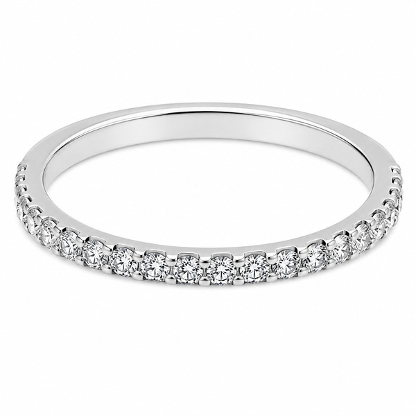 classic 2mm width diamond half full eternity ring claw set round brilliant cut diamonds 33% 50% coverage platinum gold