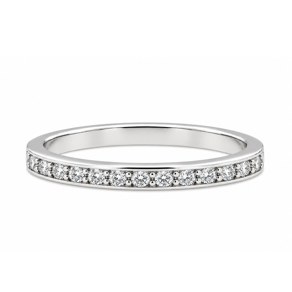 classic 2mm width diamond half eternity ring grain set round brilliant cut diamonds platinum gold