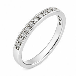 classic 2mm width diamond half eternity ring grain set round brilliant cut diamonds platinum gold