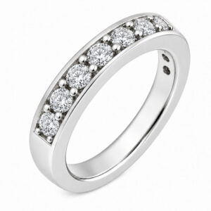 classic 4mm width diamond half eternity ring grain set 0.10ct round brilliant cut diamonds platinum gold