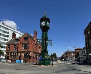 picture of the Joseph Chamberlain clock in the Jewellery Quarter Hockley Birmingham