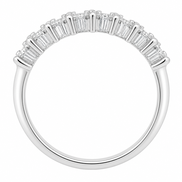 Bibi modern modernist designer three 3 row round brilliant cut claw set diamond eternity ring platinum gold