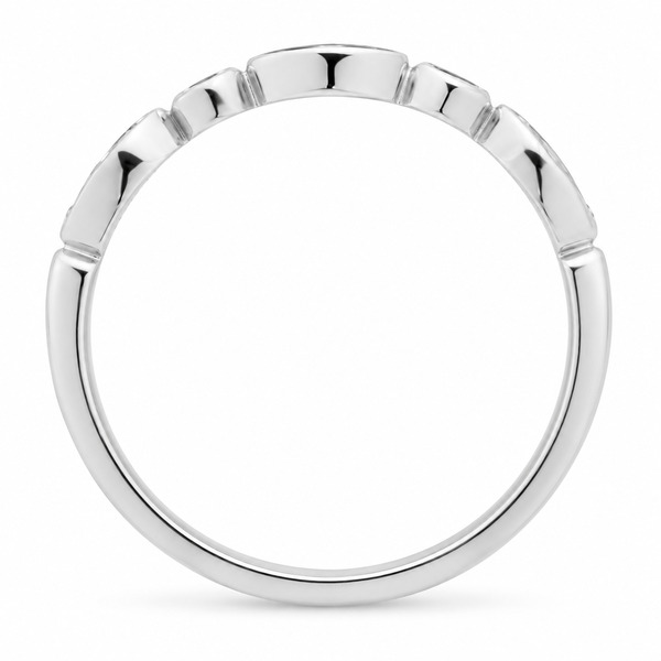 Essi fancy shaped marquise shape round brilliant cut diamond blue sapphire half eternity ring platinum gold
