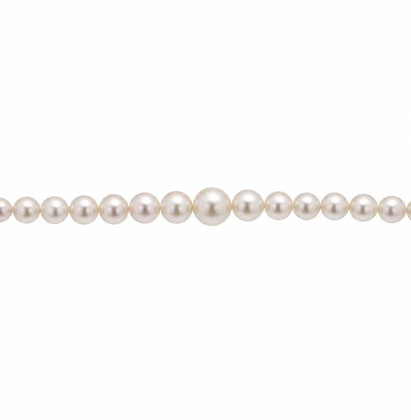 Graduated Akoya Seawater Cultured White Pearl Necklace white yellow gold necklet