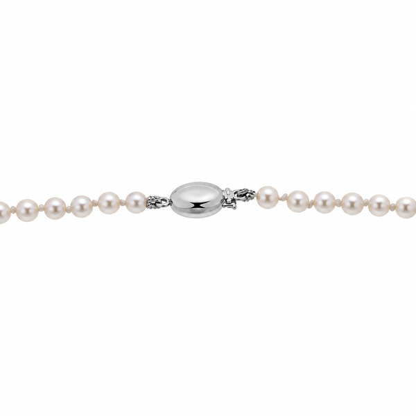 Graduated Akoya Seawater Cultured White Pearl Necklace white yellow gold necklet