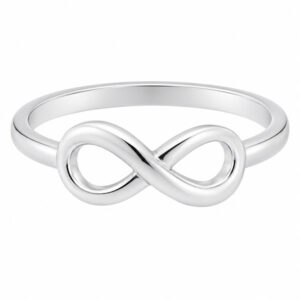 modern design infinity symbol plain stoneless half eternity ring platinum gold