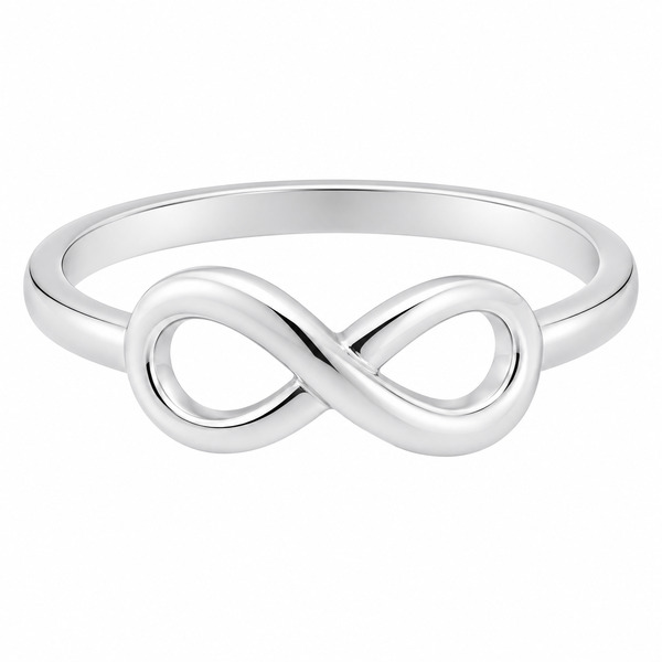 modern design infinity symbol plain stoneless half eternity ring platinum gold