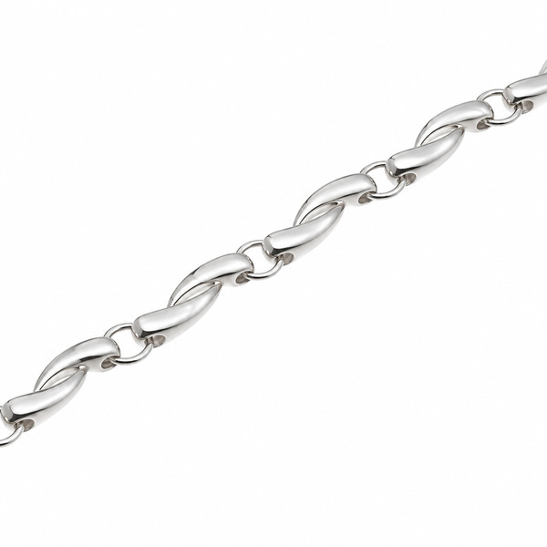 A filigree style bracelet with a modern design designer silver platinum gold