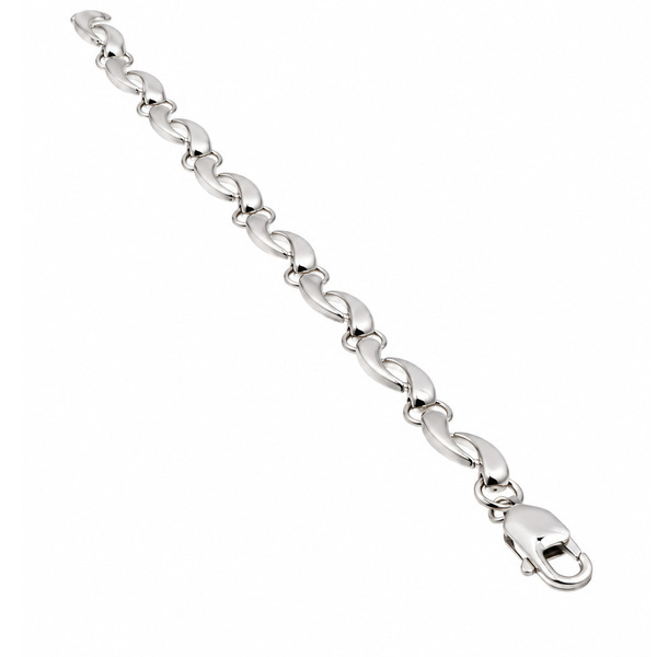 A filigree style bracelet with a modern design designer silver platinum gold