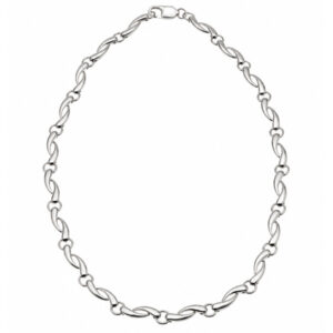 A filigree style necklet necklace modern design designer silver platinum gold