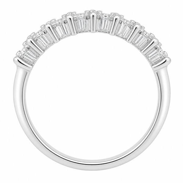 Bibi modern modernist designer three 3 row round brilliant cut claw set diamond eternity ring platinum gold