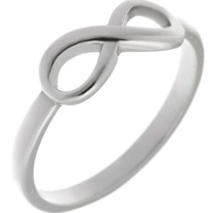 modern design infinity symbol plain stoneless half eternity ring platinum gold