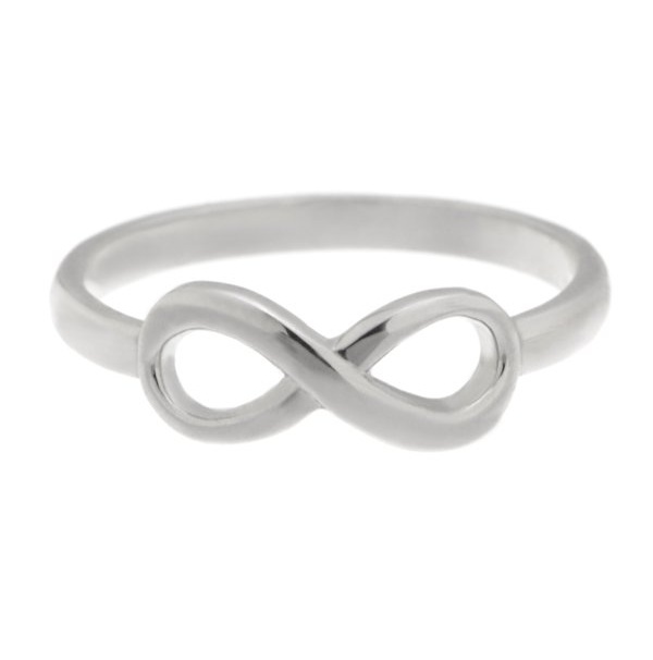 modern design infinity symbol plain stoneless half eternity ring platinum gold