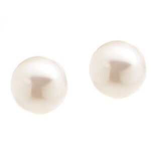 Classic Round Solitaire Pearl Stud Earrings