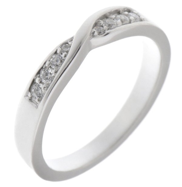 cleo modern modernist designer crossover round brilliant cut claw set diamond half eternity ring platinum gold