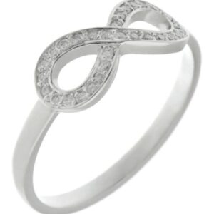 modern designer infinity symbol round brilliant cut diamond half eternity ring platinum gold