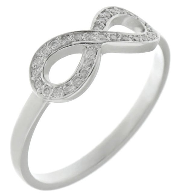 modern designer infinity symbol round brilliant cut diamond half eternity ring platinum gold