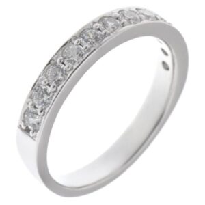 classic diamond half eternity ring grain set round brilliant cut diamonds platinum gold