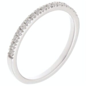 classic slim 2mm width diamond half eternity ring claw set round brilliant cut diamonds 33% 50% coverage platinum gold