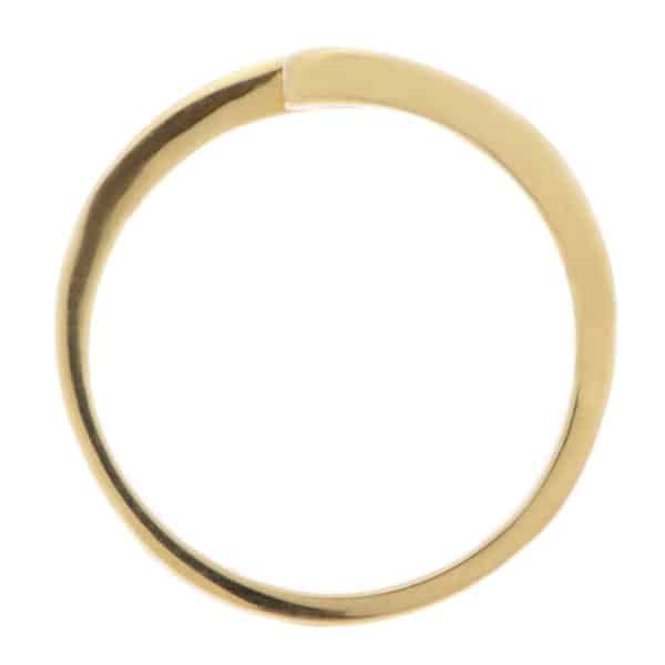 Modernist yellow gold designer wave design stoneless ring crossover platinum modern contemporary