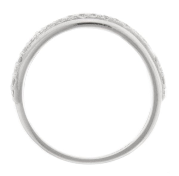 modern modernist designer crossover round brilliant cut claw set diamond half eternity ring platinum gold