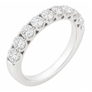 classic diamond half full eternity ring u claw set round brilliant cut 0.15ct diamonds 3.5mm width platinum gold