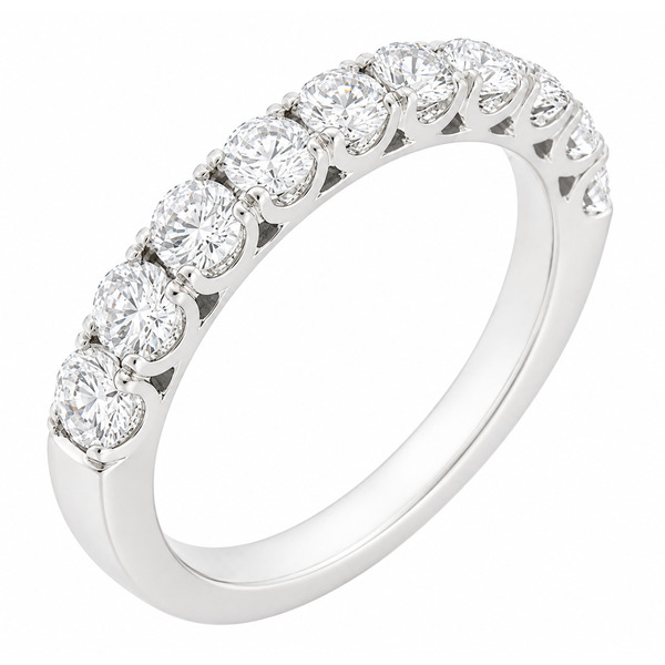 classic diamond half full eternity ring u claw set round brilliant cut 0.15ct diamonds 3.5mm width platinum gold