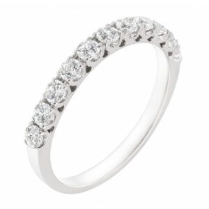 classic diamond half eternity ring u claw set round brilliant cut 0.05ct diamonds 2.5mm width platinum gold