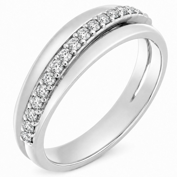 modern modernist designer crossover round brilliant cut claw set diamond half eternity ring platinum gold