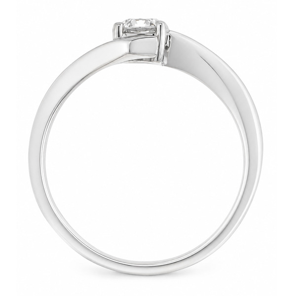 Awendi Modern Round Diamond Solitaire engagement Ring modernist contemporary kick out design designer platinum gold