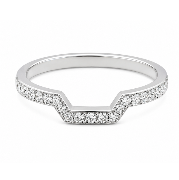 Vintage Style Shaped Round brilliant cut Diamond Wedding Ring band Half Eternity Ring fit next around engagement platinum gold