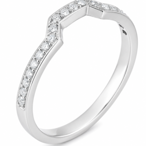 Vintage Style Shaped Round brilliant cut Diamond Wedding Ring band Half Eternity Ring fit next around engagement platinum gold