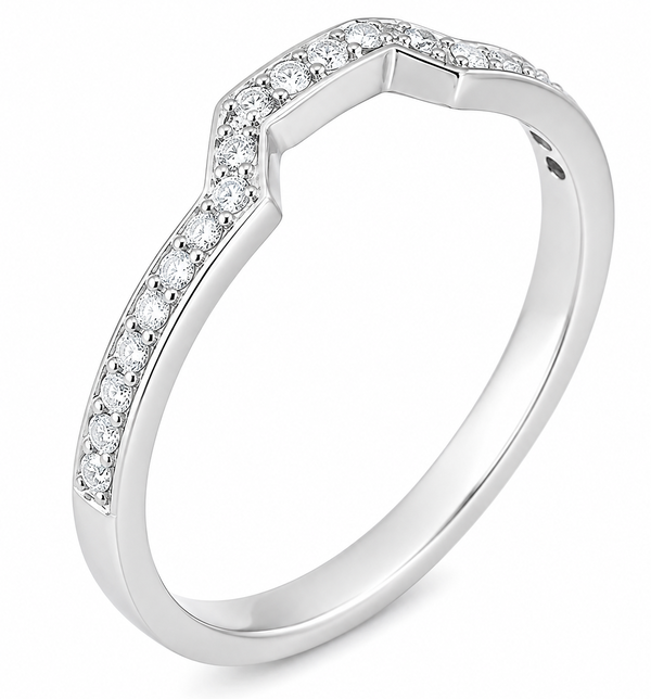 Vintage Style Shaped Round brilliant cut Diamond Wedding Ring band Half Eternity Ring fit next around engagement platinum gold