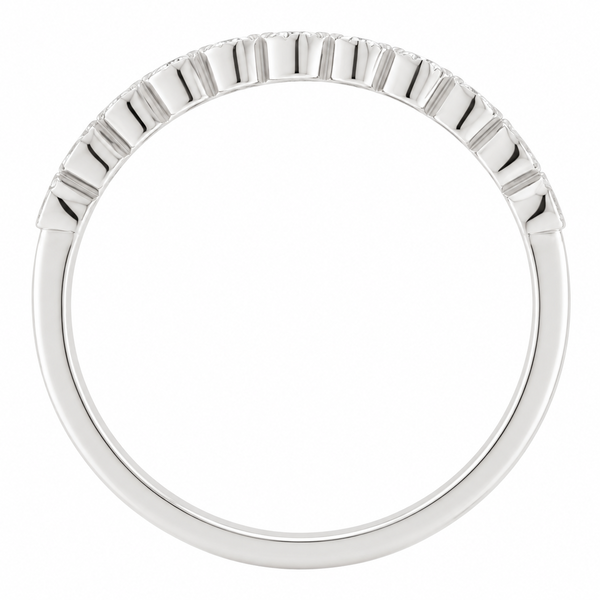 vintage style wishbone shaped ring band grain claw set round brilliant cut diamonds milled edge eternity fit next around engagement platinum gold