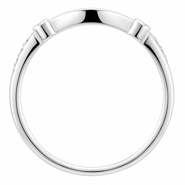 Hanson Vintage Style Shaped Round Diamond half eternity ring shaped wedding band engagement platinum gold