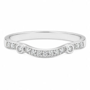 Hanson Vintage Style Shaped Round Diamond half eternity ring shaped wedding band engagement platinum gold