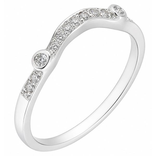 Hanson Vintage Style Shaped Round Diamond half eternity ring shaped wedding band engagement platinum gold